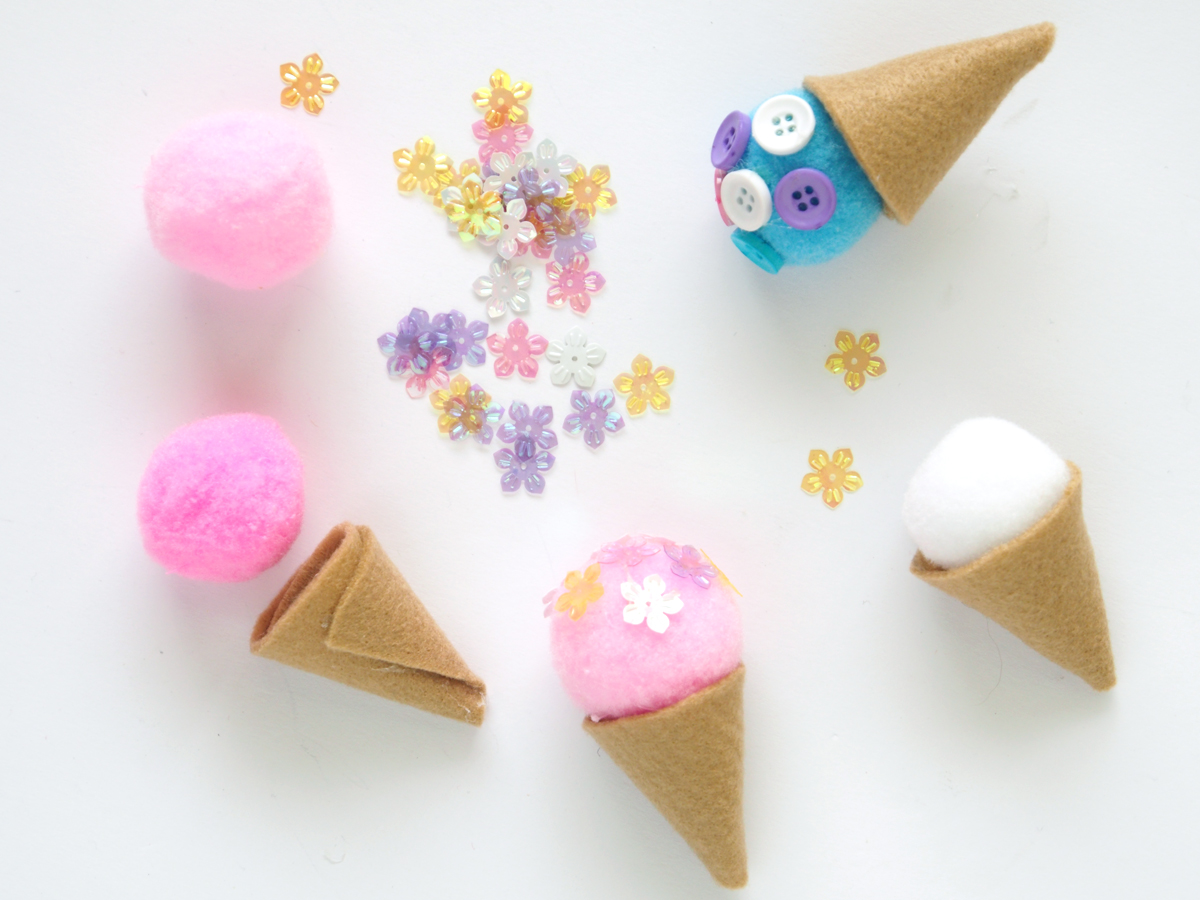 Felt Ice Cream Cones / Felt Ice Cream / Felt Play Food / Ice Cream